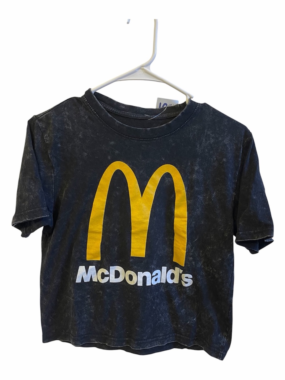 McDonald's Graphic T-Shirt Cropped Black Wash size Small - NWT **